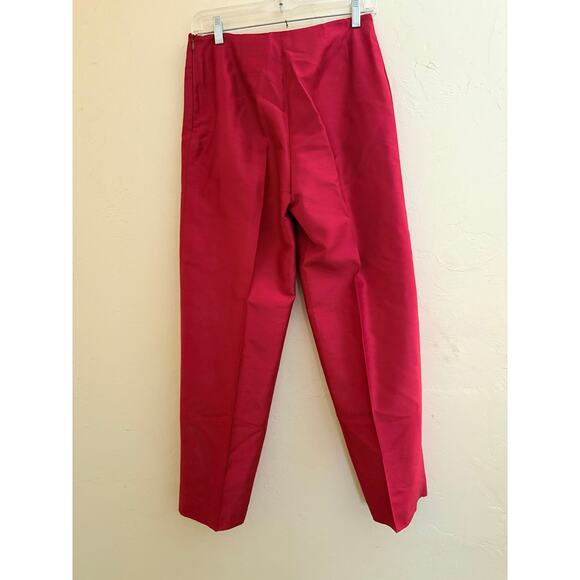 INC International Concepts Red 100% Silk Straight Leg Dress Pants Women's S - Picture 3 of 4